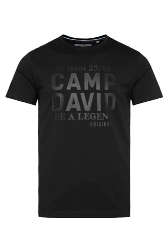 Camp David Herren T-Shirt mit Logo Print Black M von Camp David
