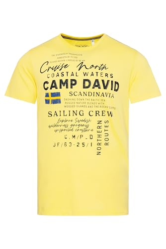 Camp David Herren T-Shirt mit Print Artwork Light Lime XXXL von Camp David