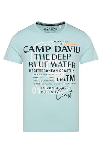 Camp David Herren T-Shirt mit Print-Artworks Sea Mint XL von Camp David