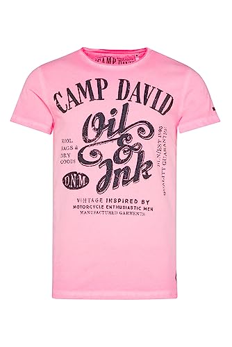 Camp David Herren Shirt anthrazit/hellpink XXL von Camp David