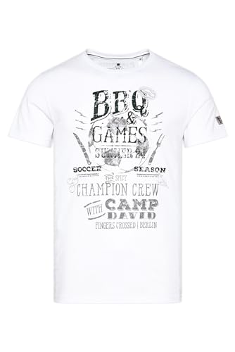 Camp David Herren T-Shirt mit Rundhals und Prints Opticwhite XXXL von Camp David