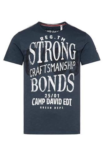 Camp David Herren T-Shirt mit Vintage Prints Dark Teal XXXL von Camp David