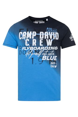Camp David Herren T-Shirt mit diagonalem Dip-Dye-Effekt Navy, L von Camp David
