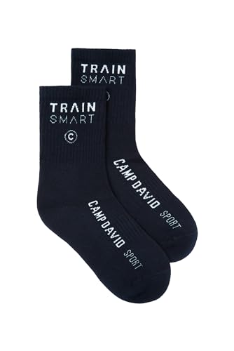 Camp David Herren Tennissocken mit Intarsia-Logo, 2er-Pack Blue Navy 43-46 von Camp David