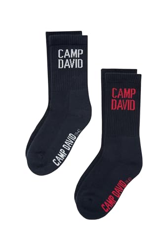 Camp David Herren Tennissocken mit Logo im Doppelpack Navy 39-42 von Camp David