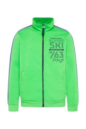 Camp David Herren Trainingsjacke mit Logo und Streifen-Tapes Electric Green XXXL von Camp David