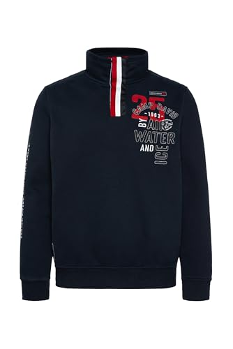 Camp David Herren Troyer-Sweatshirt mit Tapes und Artworks Frozen Navy XXXL von Camp David