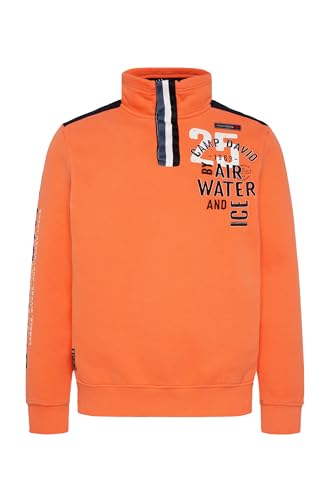 Camp David Herren Troyer-Sweatshirt mit Tapes und Artworks Mission Orange XXXL von Camp David