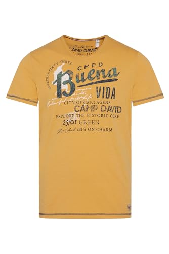 Camp David Herren V-Shirt mit Used-Optik Warm Sun XXL von Camp David