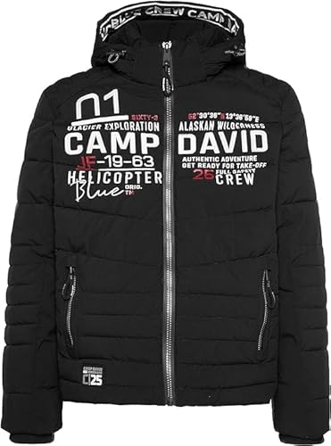 Camp David Herren Winterjacke mit Kapuze im Ski-Design Black M von Camp David