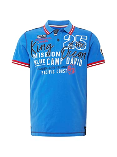 Camp David Herren Shirt hellblau/orange/weiß L von Camp David