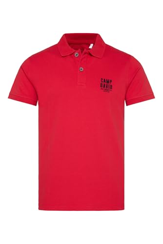Camp David Poloshirt Herren Basic | Piqué Polo mit Logo-Stickerei, Trikotkragen & 2-Knopfleiste | Oeko-TEX Zertifiziert | Baumwoll-Mix, atmungsaktiv & pflegeleicht | Red, XXL von Camp David