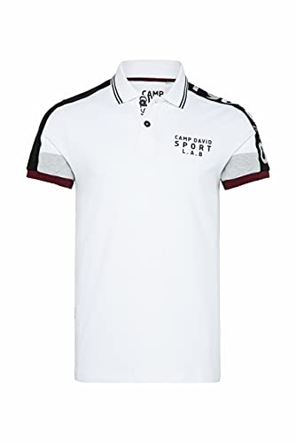 Camp David Herren Pikee-Polo mit Farb-Dessin und Rubber Prints Opticwhite L Camp David Herren Pikee-Polo mit Farb-Dessin und Rubber Prints Opticwhite L von Camp David