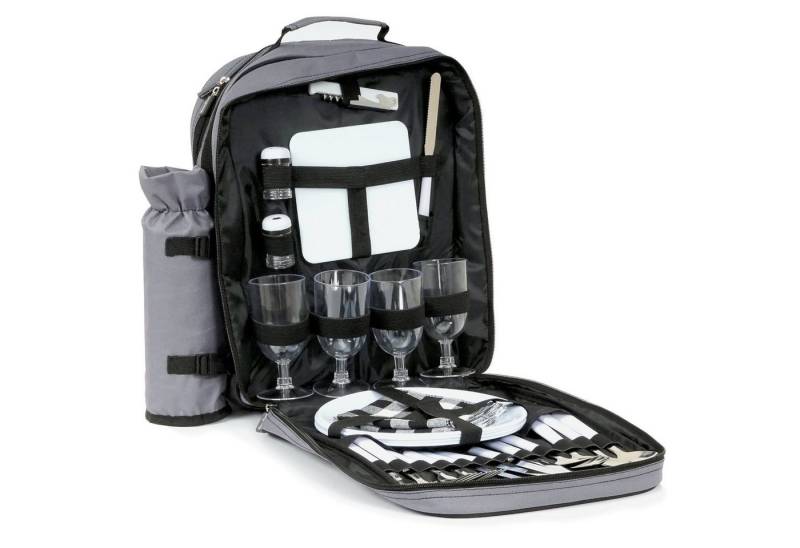 CampFeuer Freizeitrucksack Picknick Rucksack für 4 Personen, Grau, Picknickset 31-teilig CampFeuer Freizeitrucksack Picknick Rucksack für 4 Personen, Grau, Picknickset 31-teilig von CampFeuer