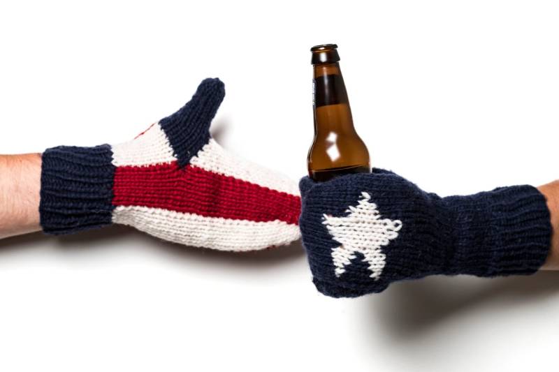 Usa Flagge Bier Handschuhe Strickwolle Trink Handschuhe Set von CampKitschyKnits