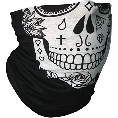 CampTeck U6858 Multifunktion Nahtlos Bandana Kopftuch Balaclava Stirnband - Süßigkeiten Totenkopf von CampTeck
