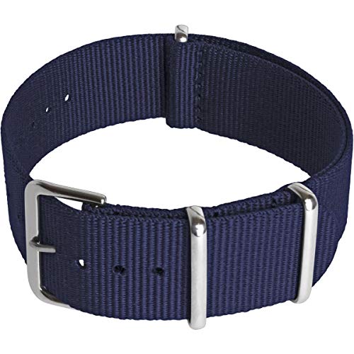 CampTeck U6943 - Nylon Ersatz Uhrenarmband Militär Uhrband (Breite 18|20|22|24mm) mit Verschlussschnalle aus rostfreiem Stahl für Spring Bar Uhren - Navy - 18mm von CampTeck