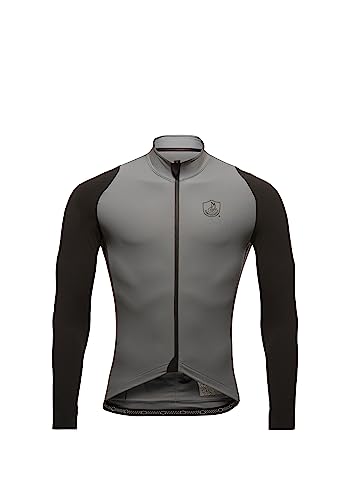 CAMPAGNOLO Herren C-TECH Winter AERO Jersey Sweatshirt, SCHWARZ/Stahl, Medium von Campagnolo