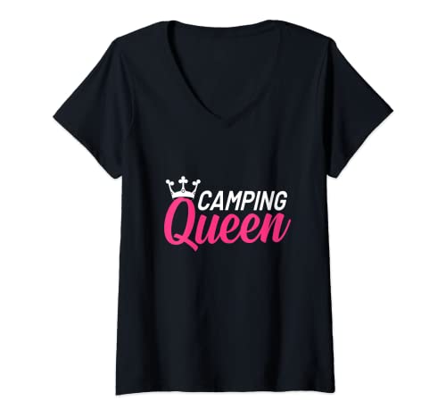 Damen Camping Queen Camping Königin - Lustiges Camperin Geschenk T-Shirt mit V-Ausschnitt Damen Camping Queen Camping Königin - Lustiges Camperin Geschenk T-Shirt mit V-Ausschnitt von Campen Camper Zelten Wandern Wohnmobil Wohnwagen