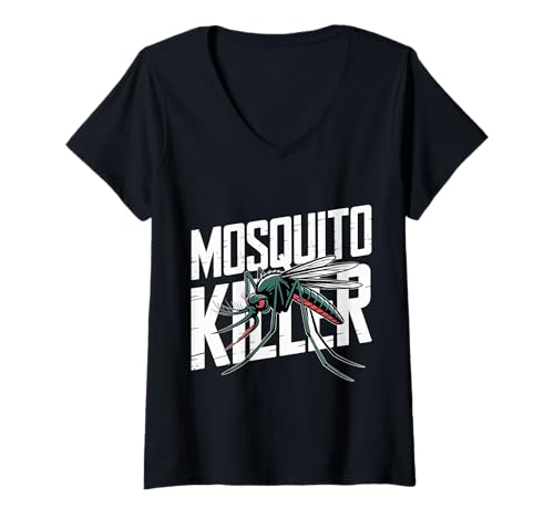 Damen Mosquito Killer Camper Outdoor Insect Defense - T-Shirt mit V-Ausschnitt Damen Mosquito Killer Camper Outdoor Insect Defense - T-Shirt mit V-Ausschnitt von Camper Campfire Tent Challenge