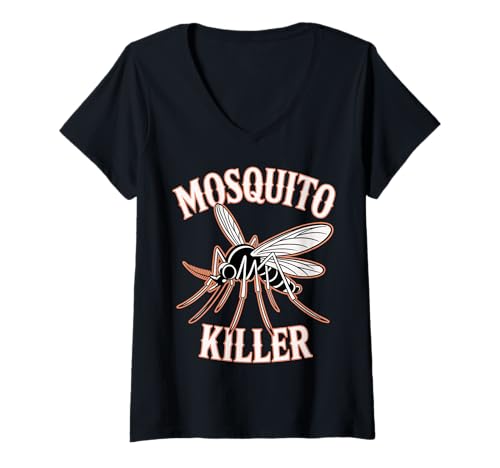 Damen Mosquito Killer Camper Outdoor Insect Defense |- T-Shirt mit V-Ausschnitt Damen Mosquito Killer Camper Outdoor Insect Defense |- T-Shirt mit V-Ausschnitt von Camper Campfire Tent Challenge