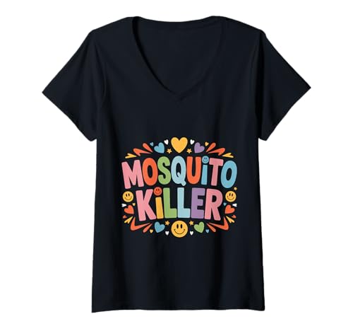 Damen Mosquito Killer Camper Outdoor Insect Defense - T-Shirt mit V-Ausschnitt Damen Mosquito Killer Camper Outdoor Insect Defense - T-Shirt mit V-Ausschnitt von Camper Campfire Tent Challenge