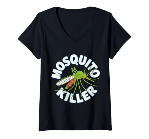 Damen Mosquito Killer Insektenverteidigung im Freien im Freien |- T-Shirt mit V-Ausschnitt Damen Mosquito Killer Insektenverteidigung im Freien im Freien |- T-Shirt mit V-Ausschnitt von Camper Campfire Tent Challenge
