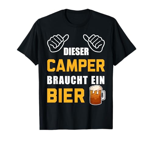 Dieser Camper Braucht Bier Männer Sprüche Camping T-Shirt von Camper Geschenk Camping Wohnwagen Zubehör Herren