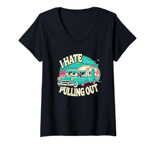 Damen Retro and Vintage Camper T-Shirt mit V-Ausschnitt Damen Retro and Vintage Camper T-Shirt mit V-Ausschnitt von Camper Pulse. Herzschlag des Outdoor-Abenteuer
