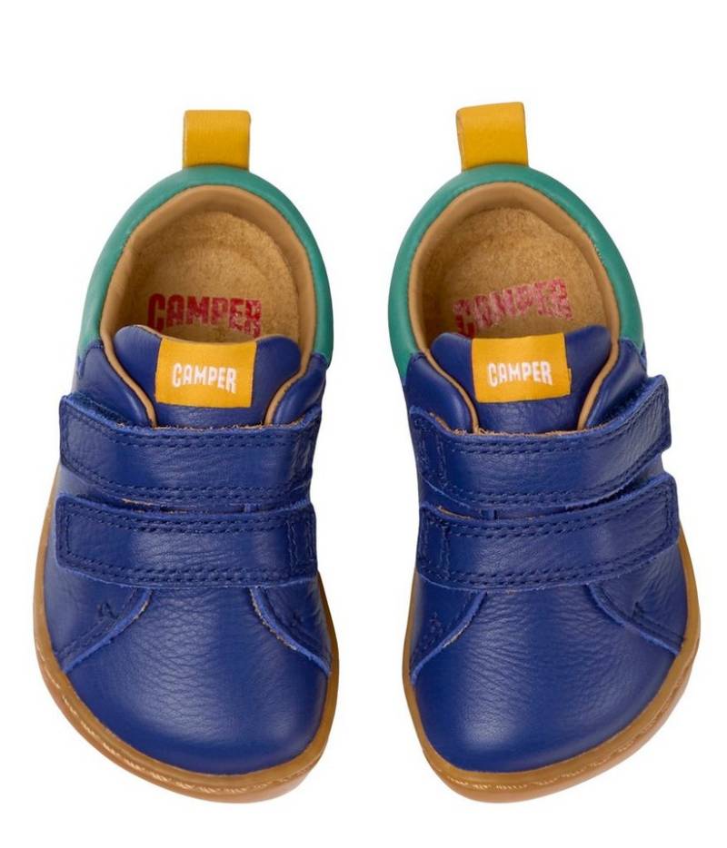 Camper Camper Lauflernschuhe Peu erste Schuhe Kinder Leder Blau Schnürschuh von Camper