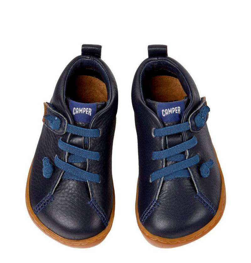 Camper Camper Lauflernschuhe Peu erste Schuhe Kinder Leder Blau Schnürschuh von Camper