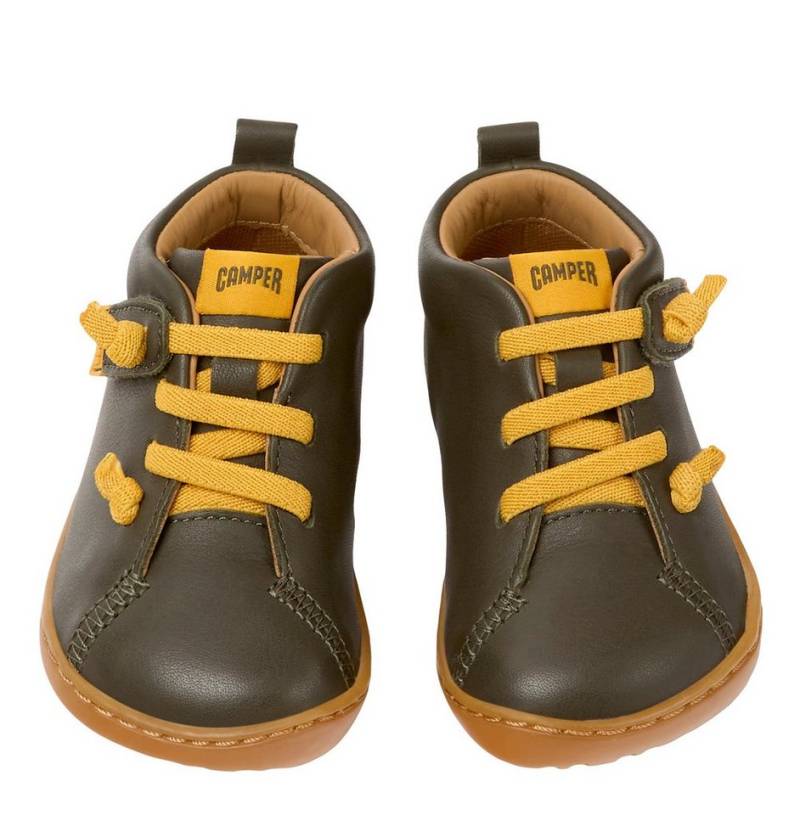 Camper Camper Lauflernschuhe Peu erste Schuhe Kinder Leder Grün Schnürschuh von Camper