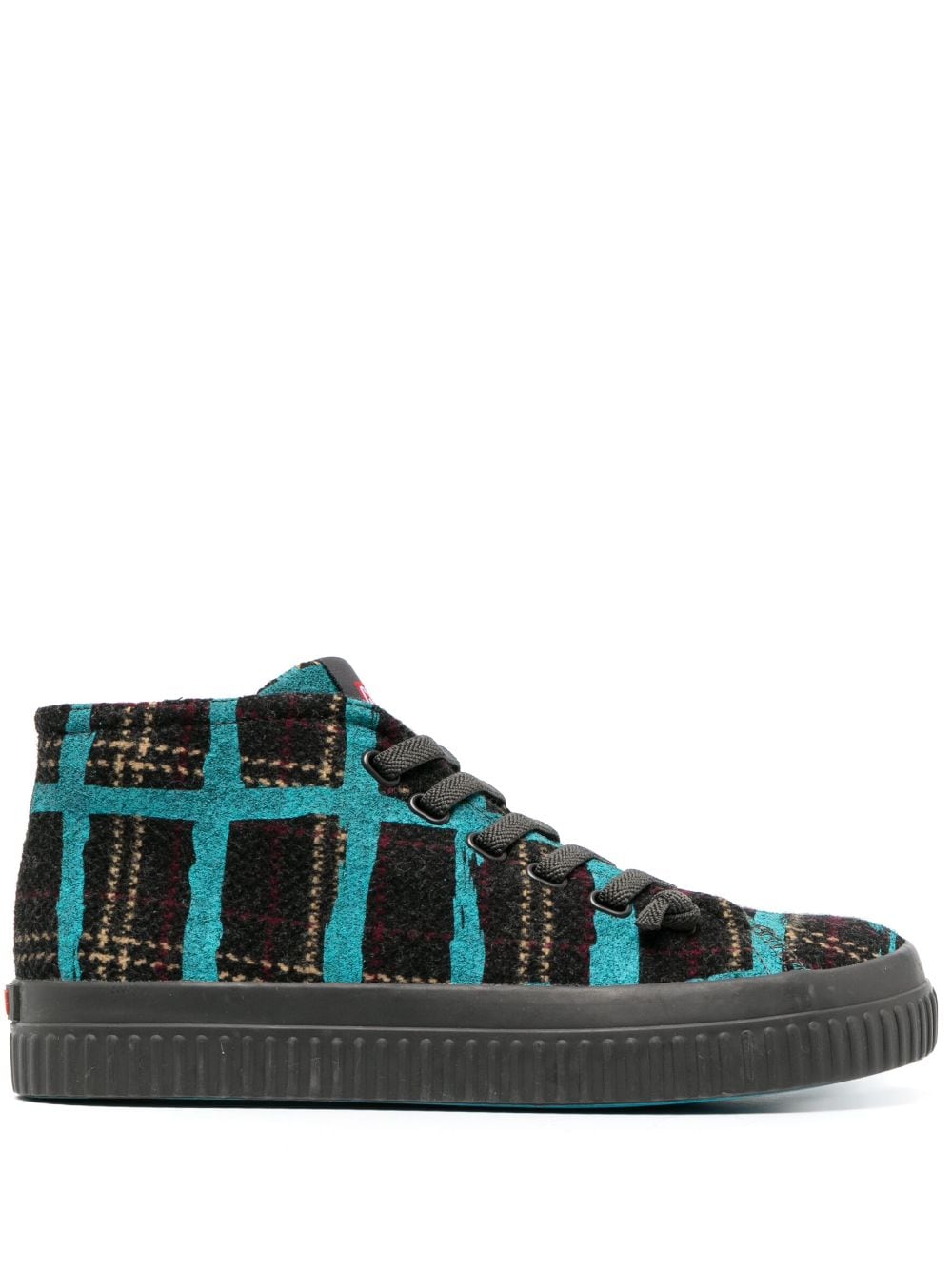 Camper Karierte High-Top-Sneakers - Schwarz von Camper