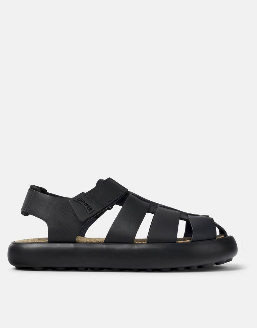 Camper - Leder-Sandalen in Schwarz mit Fesselriemchen von Camper