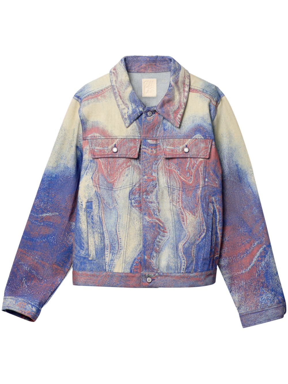 CamperLab Jeansjacke mit Wirbel-Print - Blau von CamperLab