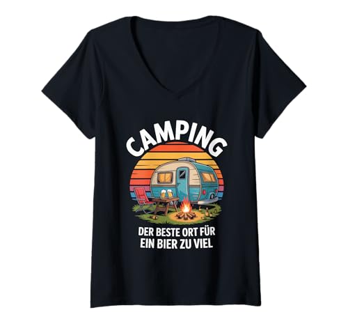 Damen Camping Der Beste Ort Für EIN Bier Zu Viel T-Shirt mit V-Ausschnitt Damen Camping Der Beste Ort Für EIN Bier Zu Viel T-Shirt mit V-Ausschnitt von Camping Abenteuer Bier Natur Freiheit Entspannung