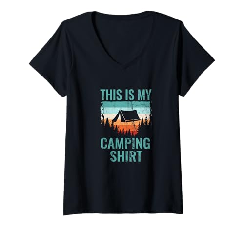 Damen Camping Camper Natur Outdoor Spruch T-Shirt mit V-Ausschnitt Damen Camping Camper Natur Outdoor Spruch T-Shirt mit V-Ausschnitt von Camping Camper Natur Outdoor Geschenk