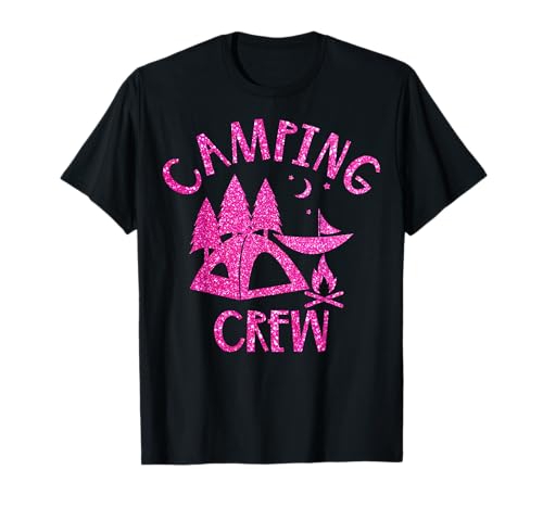 Camping Crew Camper Girly Pink T-Shirt von Camping Crew Camper Girly Pink