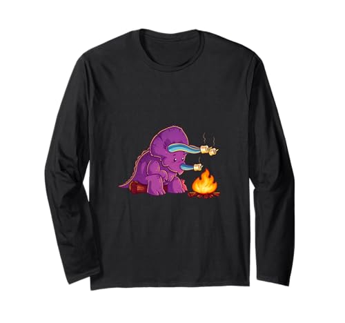 Lustiger Triceratops Camping Marshmallow Kinder Dinosaurier Langarmshirt Lustiger Triceratops Camping Marshmallow Kinder Dinosaurier Langarmshirt von Camping Dinosaur Designs for Kids