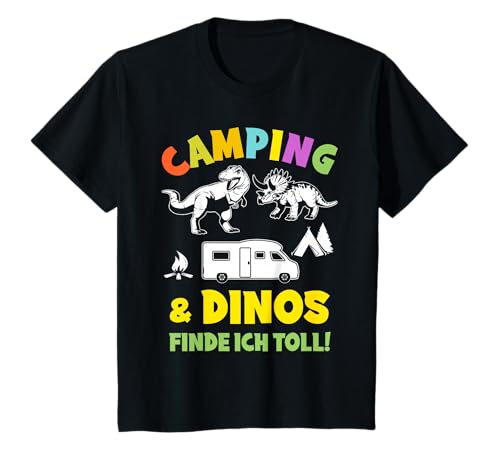 Camper Wohnmobil Zubehör Innen Kinder Dino Und Camping T-Shirt von Camping Kinder Mit Dino Campingplatz Zubehör Junge