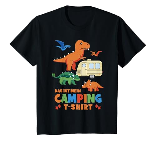 Wohnwagen Zubehör Innen Kinder Dinosaurier Camper Camping T-Shirt von Camping Kinder Mit Dino Campingplatz Zubehör Junge