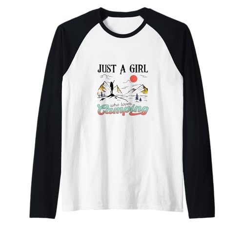 Nur EIN Mädchen, das Camping, Sonne und Montana für Frauen liebt Raglan Nur EIN Mädchen, das Camping, Sonne und Montana für Frauen liebt Raglan von Camping Sun