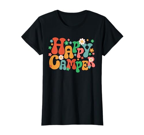 Happy Camper Retro Sommer Camp Camping Trip Damen Mädchen T-Shirt Happy Camper Retro Sommer Camp Camping Trip Damen Mädchen T-Shirt von Camping Tees and Gifts