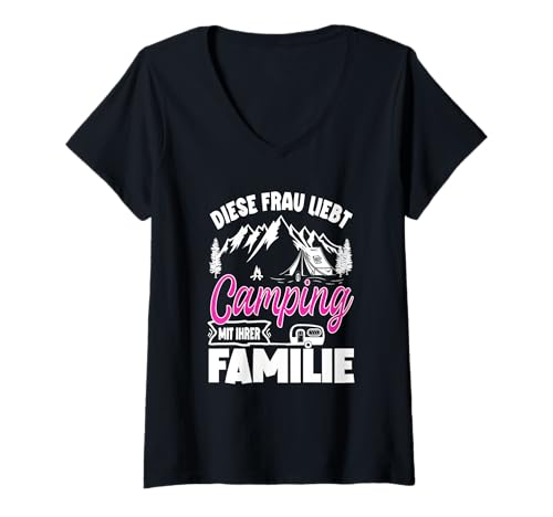 Damen Camping Must-Haves für Frauen T-Shirt mit V-Ausschnitt Damen Camping Must-Haves für Frauen T-Shirt mit V-Ausschnitt von Camping Zubehör Frauen