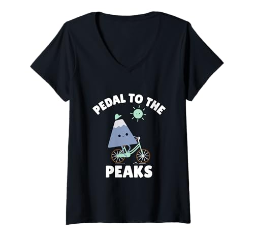 Damen Radfahren Pfadfinder Mountainbiking Radfahrer Camper Abenteuer T-Shirt mit V-Ausschnitt Damen Radfahren Pfadfinder Mountainbiking Radfahrer Camper Abenteuer T-Shirt mit V-Ausschnitt von Camping and Hiking Designs