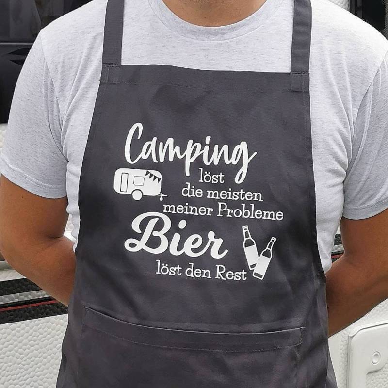 Schürze Camping Löst Die Meisten Meiner Probleme, Bier Den Rest Kochschürze Grillschürze von Campingemotions