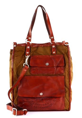 Campomaggi Marte Shopping Bag V.Militare + T/Cognac von Campomaggi