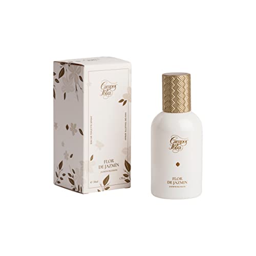 Eau de Toilette für Frauen Campos de Ibiza mit Jasminblüte - Essenzen aus Bergamotte, Jasmin und weißem Moschus - Raffiniert und warm - Flakon Geschenkbox Spray 50 ml von Campos de Ibiza