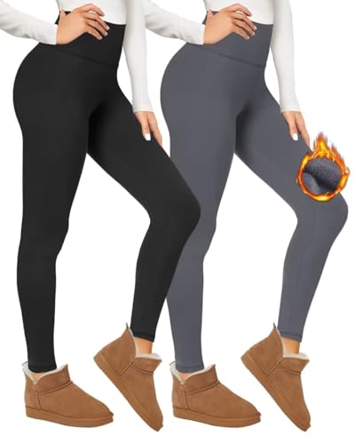 CAMPSNAIL 2er Pack Thermo Leggings Damen Im Winter, Gefüttert High Waist Thermohose Dicke Warm Fleece Leggins Blickdicht Für Sport(Schwarz/Dunkelgrau,L-XL) CAMPSNAIL 2er Pack Thermo Leggings Damen Im Winter, Gefüttert High Waist Thermohose Dicke Warm Fleece Leggins Blickdicht Für Sport(Schwarz/Dunkelgrau,L-XL) von CAMPSNAIL