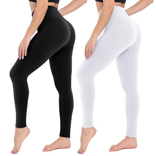 Campsnail Leggings Damen- High Waist Leggins Slim Fit Angenehm Weiche Elastische Blickdicht Sportleggings mit Bauchkontrolle(1er Pack- Schwarz, Extra Plus Size(DE 50-54)) von Campsnail